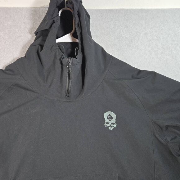 Zero Foxtrot Jacket Mens XXL Hooded Windbreaker Polyester Skull Military - Picture 2 of 12
